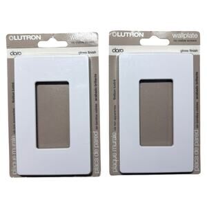 2-Pack Lutron Claro CW-1-WH 1-Gang Gloss White Screwless Wallplates